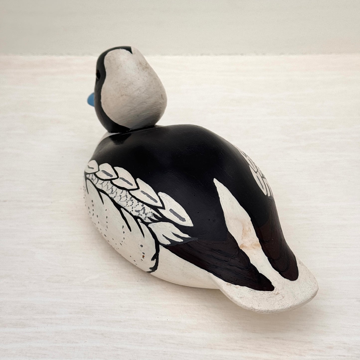 Vintage Hand Carved Bufflehead Duck Decoy – Signed Rick Kindig 1980 Folk Art Wood