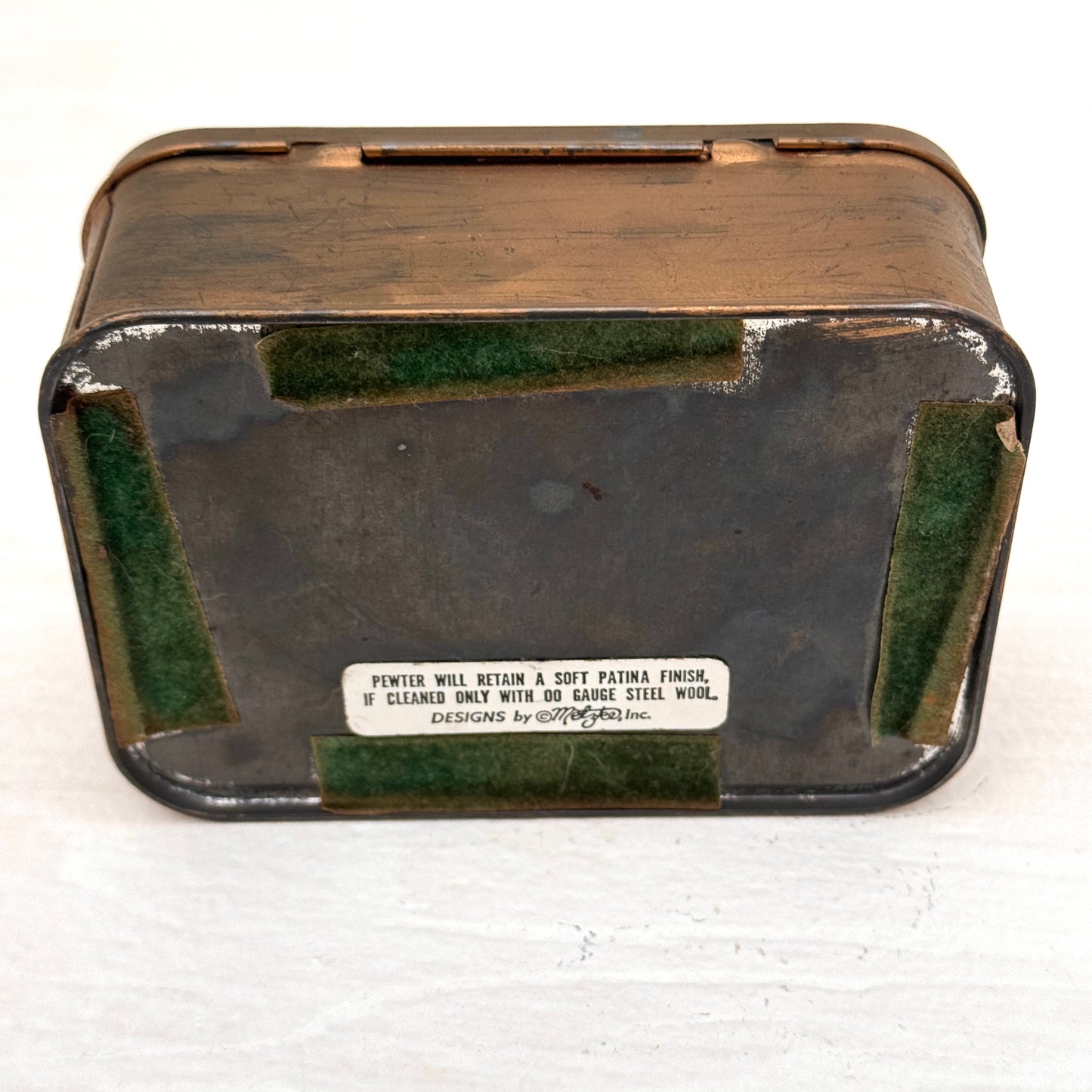 Vintage Brass & Pewter Frog Trinket Box – Lily Pad Design, Metazo Inc.