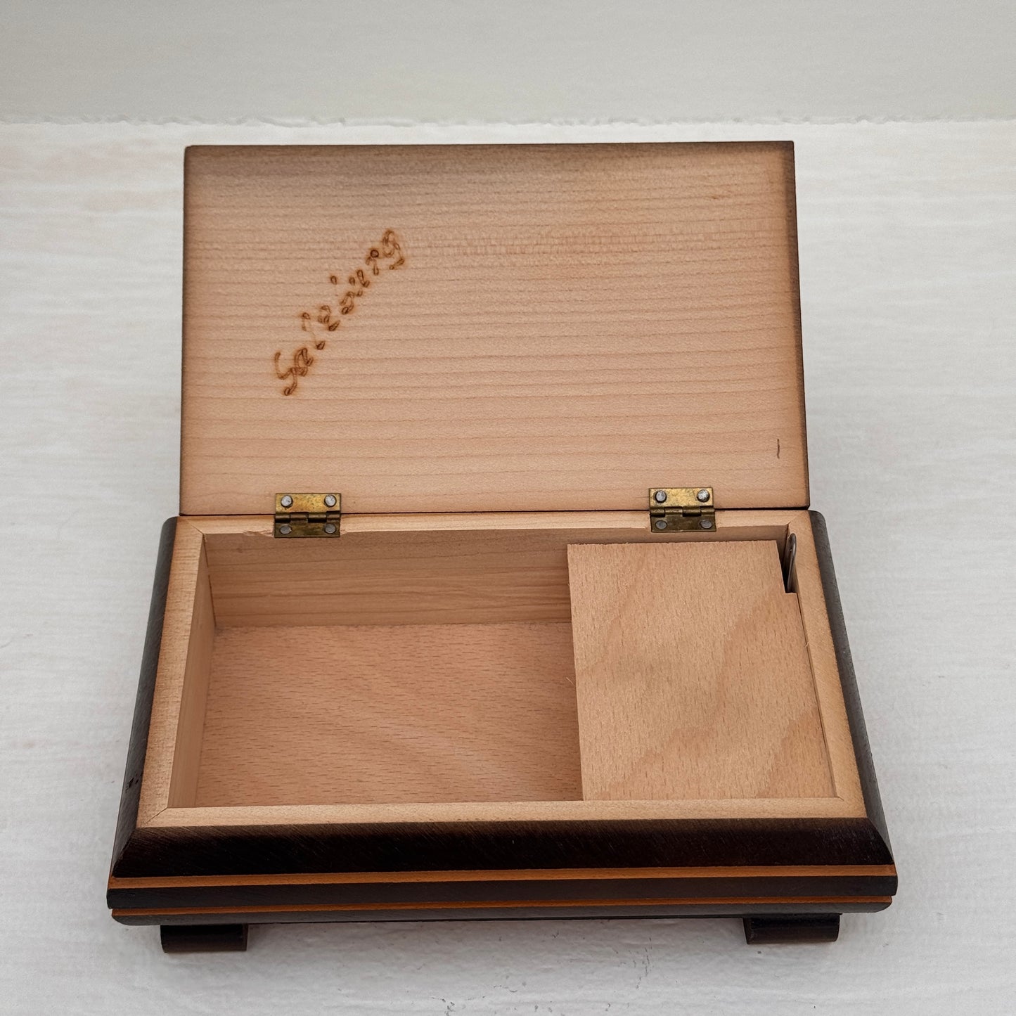 Vintage Reuge Swiss Music Box Edelweiss Wood Inlay Floral Jewelry Box