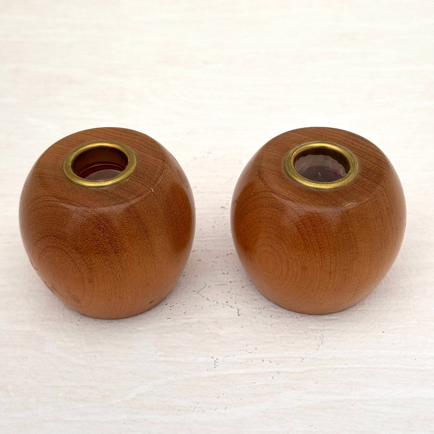Vintage Myrtlewood Candlestick Holders Set of 2 Mid Century Wood Taper Candle Holders Oregon